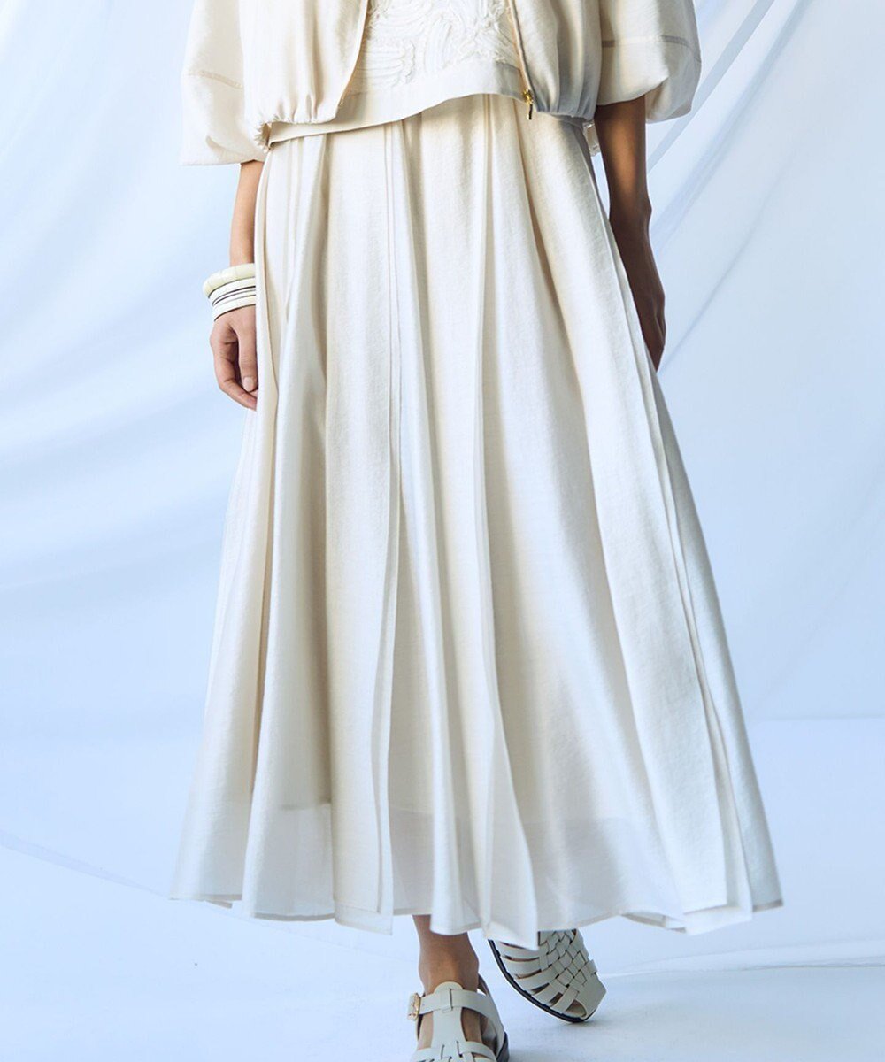 【23区/NIJYUSANKU】の【洗える】ソフトオーガンジー タック スカート 人気、トレンドファッション・服の通販 founy(ファニー) 　ファッション　Fashion　レディースファッション　Fashion for Women　スカート　Skirts　2025年　2025　2025春夏・S/S　Spring/Summer 2025 SS25　イエロー　Yellow　オーガンジー　Organza Fabric　シンプル　Simple, Minimal　ヴィンテージ　Vintage Style　エレガント 上品　Elegant　夏　Summer　春　Spring　S/S・春夏　SS, Spring/Summer, Warm Season　洗える　Machine Washable　 other-1|ID: prp329100004389140 ipo3291000000032758054