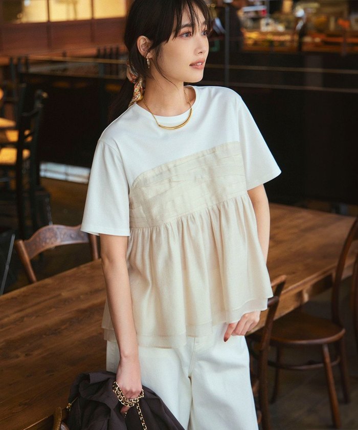 【23区/NIJYUSANKU】の【杏さん着用/WEB 一部店舗限定カラーあり】オーガンジービスチェコンビ カットソー インテリア・キッズ・メンズ・レディースファッション・服の通販 founy(ファニー) https://founy.com/ ファッション Fashion レディースファッション Fashion for Women トップス・カットソー Cut & Sew Tops シャツ・ブラウス・オフィスカジュアル Elegant Blouses & Button-Ups ロングTシャツ・Tシャツ Longline T-Shirts & Tees カットソー・ベーシックTシャツ Cut-and-Sewn Tops / Stretch Tees & Basics ビスチェ Bustiers & Corset Tops / Layered Bustier Style イエロー Yellow イレギュラー Irregular Design オーガンジー Organza Fabric 春 Spring カットソー Cut and Sewn Top コンビ Combo, Combination Style シルケット Silket, Silky Cotton ビスチェ Bustier, Corset Top 半袖 Short Sleeve, Half Sleeve レギュラー Regular, Standard Fit S/S・春夏 SS, Spring/Summer, Warm Season おすすめ Recommended / Our Picks 夏 Summer エレガント 上品 Elegant 2025年 2025 2025春夏・S/S Spring/Summer 2025 SS25 |ID: prp329100004389141 ipo3291000000032642361