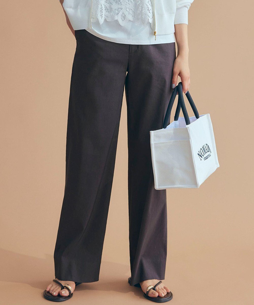 【23区/NIJYUSANKU】の【Oggi5月号掲載/洗える】リネンレーヨンストレッチ ワイド パンツ インテリア・キッズ・メンズ・レディースファッション・服の通販 founy(ファニー) 　雑誌掲載アイテム　Magazine Picks & Fashion Features　ファッション雑誌　Fashion Magazines　オッジ　Oggi　ファッション　Fashion　レディースファッション　Fashion for Women　パンツ　Pants & Trousers　イエロー　Yellow　オレンジ　Orange　春　Spring　洗える　Machine Washable　5月号　May Issue　ジャケット　Jacket, Outerwear　ストレッチ　Stretch, Stretchy Fabric　セットアップ　Set-Up, Coordinated Outfit　雑誌　Magazine, Fashion Magazine　定番　Standard, Basic Item　ベーシック　Basic, Essential　リネン　Linen, Linen Fabric　ワイド　Wide, Wide Fit　S/S・春夏　SS, Spring/Summer, Warm Season　夏　Summer　2025年　2025　2025春夏・S/S　Spring/Summer 2025 SS25　ダークブラウン系|ID: prp329100004389152 ipo3291000000035725253