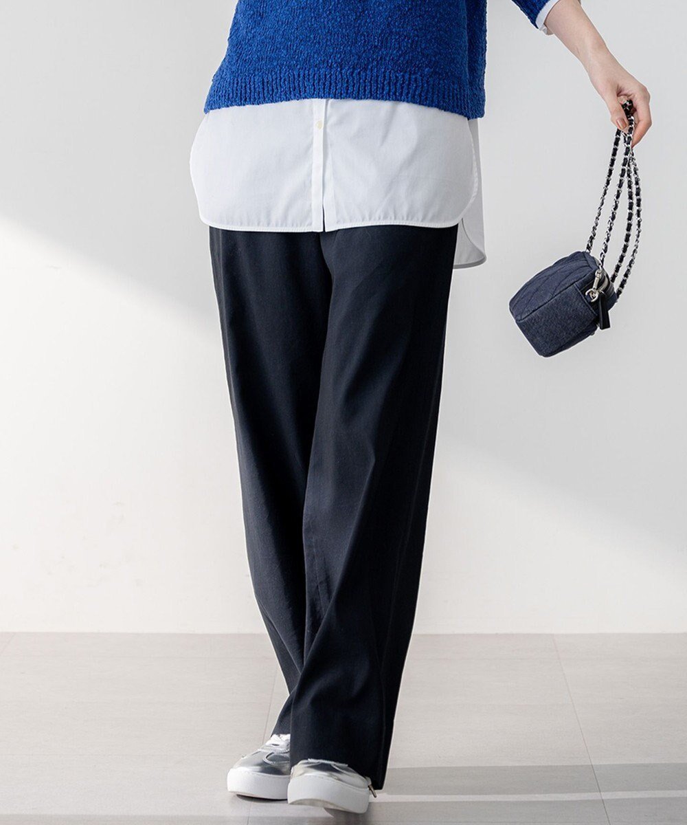 【23区/NIJYUSANKU】の【Oggi5月号掲載/洗える】リネンレーヨンストレッチ ワイド パンツ インテリア・キッズ・メンズ・レディースファッション・服の通販 founy(ファニー) 　雑誌掲載アイテム　Magazine Picks & Fashion Features　ファッション雑誌　Fashion Magazines　オッジ　Oggi　ファッション　Fashion　レディースファッション　Fashion for Women　パンツ　Pants & Trousers　イエロー　Yellow　オレンジ　Orange　春　Spring　洗える　Machine Washable　5月号　May Issue　ジャケット　Jacket, Outerwear　ストレッチ　Stretch, Stretchy Fabric　セットアップ　Set-Up, Coordinated Outfit　雑誌　Magazine, Fashion Magazine　定番　Standard, Basic Item　ベーシック　Basic, Essential　リネン　Linen, Linen Fabric　ワイド　Wide, Wide Fit　S/S・春夏　SS, Spring/Summer, Warm Season　夏　Summer　2025年　2025　2025春夏・S/S　Spring/Summer 2025 SS25　ネイビー系|ID: prp329100004389152 ipo3291000000035725255