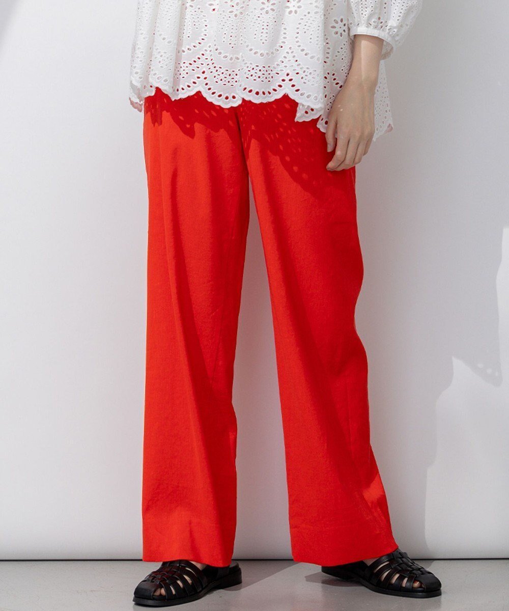 【23区/NIJYUSANKU】の【Oggi5月号掲載/洗える】リネンレーヨンストレッチ ワイド パンツ インテリア・キッズ・メンズ・レディースファッション・服の通販 founy(ファニー) 　雑誌掲載アイテム　Magazine Picks & Fashion Features　ファッション雑誌　Fashion Magazines　オッジ　Oggi　ファッション　Fashion　レディースファッション　Fashion for Women　パンツ　Pants & Trousers　イエロー　Yellow　オレンジ　Orange　春　Spring　洗える　Machine Washable　5月号　May Issue　ジャケット　Jacket, Outerwear　ストレッチ　Stretch, Stretchy Fabric　セットアップ　Set-Up, Coordinated Outfit　雑誌　Magazine, Fashion Magazine　定番　Standard, Basic Item　ベーシック　Basic, Essential　リネン　Linen, Linen Fabric　ワイド　Wide, Wide Fit　S/S・春夏　SS, Spring/Summer, Warm Season　夏　Summer　2025年　2025　2025春夏・S/S　Spring/Summer 2025 SS25　オレンジ系|ID: prp329100004389152 ipo3291000000035725264