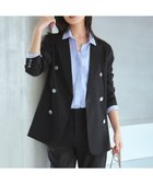 【23区/NIJYUSANKU】の【洗える】リネンレーヨンストレッチ ダブル ジャケット ブラック系|ID: prp329100004389160 ipo3291000000032757991