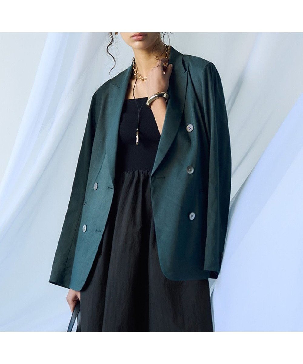 【23区/NIJYUSANKU】の【洗える】リネンレーヨンストレッチ ダブル ジャケット インテリア・キッズ・メンズ・レディースファッション・服の通販 founy(ファニー) 　ファッション　Fashion　レディースファッション　Fashion for Women　アウター　Coat / Outerwear Collection　レディースジャケット・軽アウター　Jackets　テーラードジャケット / 通勤・きれいめスタイル　Tailored Jackets & Blazers　春　Spring　洗える　Machine Washable　ジャケット　Jacket, Outerwear　ストレッチ　Stretch, Stretchy Fabric　セットアップ　Set-Up, Coordinated Outfit　ダブル　Double, Double-Breasted　フロント　Front, Front Design　リネン　Linen, Linen Fabric　リラックス　Relax, Relaxed Fit　ワイド　Wide, Wide Fit　S/S・春夏　SS, Spring/Summer, Warm Season　おすすめ　Recommended / Our Picks　夏　Summer　2025年　2025　2025春夏・S/S　Spring/Summer 2025 SS25　ダークグリーン系|ID: prp329100004389160 ipo3291000000032757992