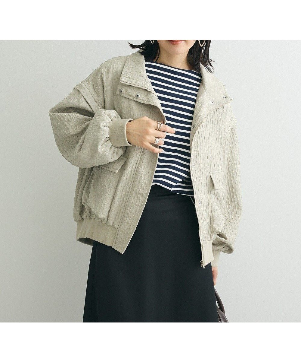 【グリーンパークス/Green Parks】の2WAY ジャガードブルゾン インテリア・キッズ・メンズ・レディースファッション・服の通販 founy(ファニー) 　ファッション　Fashion　レディースファッション　WOMEN　アウター　Coat Outerwear　ブルゾン　Blouson/Jackets　トップス・カットソー　Tops/Tshirt　パーカ　Sweats　スウェット　Sweat　おすすめ　Recommend　インナー　Inner　ジャカード　Jacquard　スウェット　Sweat　スタンド　Stand　フォルム　Form　ブルゾン　Blouson　ベスト　Vest　ポケット　Pocket　ロング　Long　ワイド　Wide　夏　Summer　春　Spring　S/S・春夏　Ss・Spring/Summer　Khaki|ID: prp329100004389318 ipo3291000000031930420