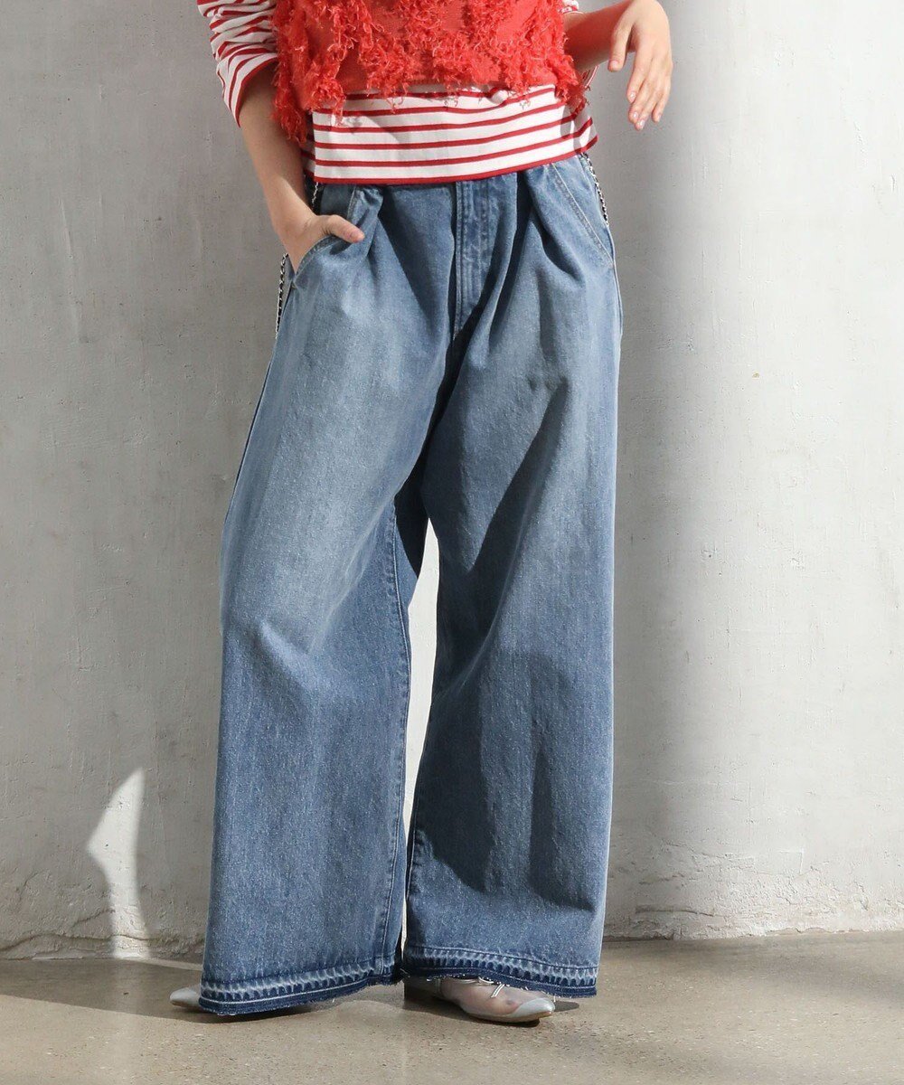 【グリーンパークス/Green Parks】のタックワイドデニムパンツ インテリア・キッズ・メンズ・レディースファッション・服の通販 founy(ファニー) 　ファッション　Fashion　レディースファッション　WOMEN　パンツ　Pants　デニムパンツ　Denim Pants　おすすめ　Recommend　デニム　Denim　ポケット　Pocket　ワイド　Wide　人気　Popularity　夏　Summer　定番　Standard　春　Spring　S/S・春夏　Ss・Spring/Summer　Medium Indigo|ID: prp329100004389329 ipo3291000000031975727