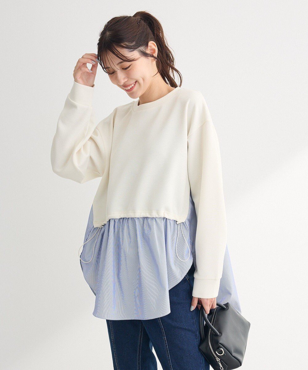 【グリーンパークス/Green Parks】のダンボールドッキングチュニック インテリア・キッズ・メンズ・レディースファッション・服の通販 founy(ファニー) 　ファッション　Fashion　レディースファッション　Fashion for Women　ワンピース　Dresses　チュニック　Tunic Tops & Dresses　ストライプ　Stripe, Striped Pattern　チュニック　Tunic, Long Top　ドローコード　Drawcord, Drawstring Cord　ポケット　Pocket, Pocket Detail　夏　Summer　春　Spring　S/S・春夏　SS, Spring/Summer, Warm Season　Ecru|ID: prp329100004389333 ipo3291000000032497738
