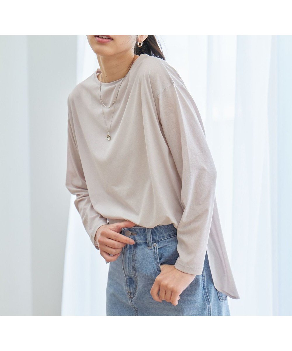 【エニー/ANY】のシア―ラウンドネックTシャツ インテリア・キッズ・メンズ・レディースファッション・服の通販 founy(ファニー) 　ファッション　Fashion　レディースファッション　Fashion for Women　トップス・カットソー　Cut & Sew Tops　シャツ・ブラウス・オフィスカジュアル　Elegant Blouses & Button-Ups　ロングTシャツ・Tシャツ　Longline T-Shirts & Tees　カットソー・ベーシックTシャツ　Cut-and-Sewn Tops / Stretch Tees & Basics　インナー　Innerwear　カットソー　Cut and Sewn Top　シアー　Sheer, See-Through　シンプル　Simple, Minimal　デニム　Denim, Jeans Material　トレンド　Trend, Trending Now　ラウンド　Round, Round Neck　ロング　Long, Long-Length　夏　Summer　春　Spring　S/S・春夏　SS, Spring/Summer, Warm Season　洗える　Machine Washable　ライトグレー|ID: prp329100004389339 ipo3291000000035521391