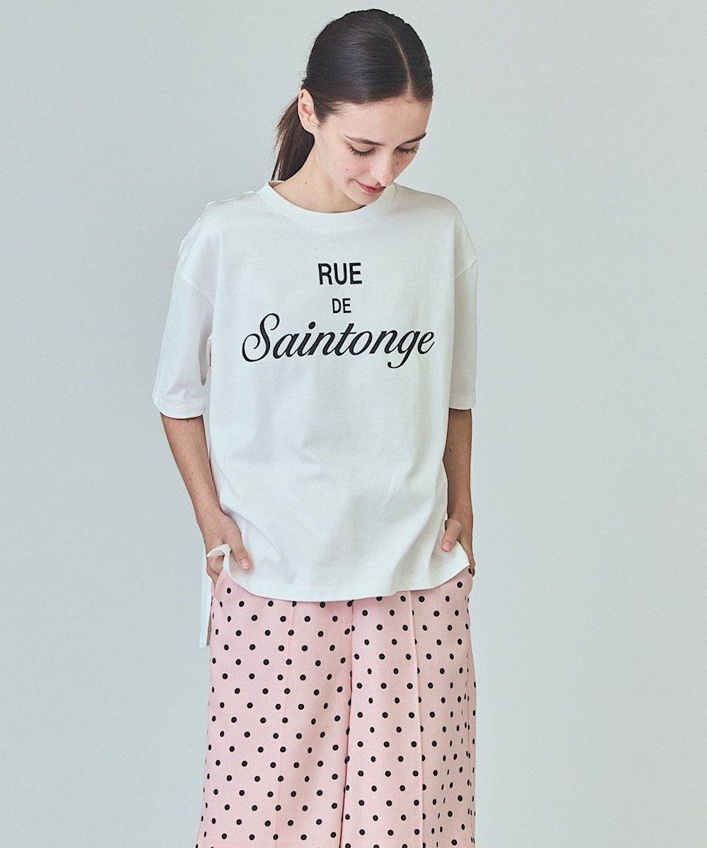 【グレース コンチネンタル/GRACE CONTINENTAL】のレタードプリントTシャツ 人気、トレンドファッション・服の通販 founy(ファニー) 　ファッション　Fashion　レディースファッション　WOMEN　トップス・カットソー　Tops/Tshirt　シャツ/ブラウス　Shirts/Blouses　ロング / Tシャツ　T-Shirts　カットソー　Cut and Sewn　カットソー　Cut And Sew　シルケット　Mercerization　シンプル　Simple　プリント　Print　夏　Summer　春　Spring　S/S・春夏　Ss・Spring/Summer　 other-1|ID: prp329100004389371 ipo3291000000031941597