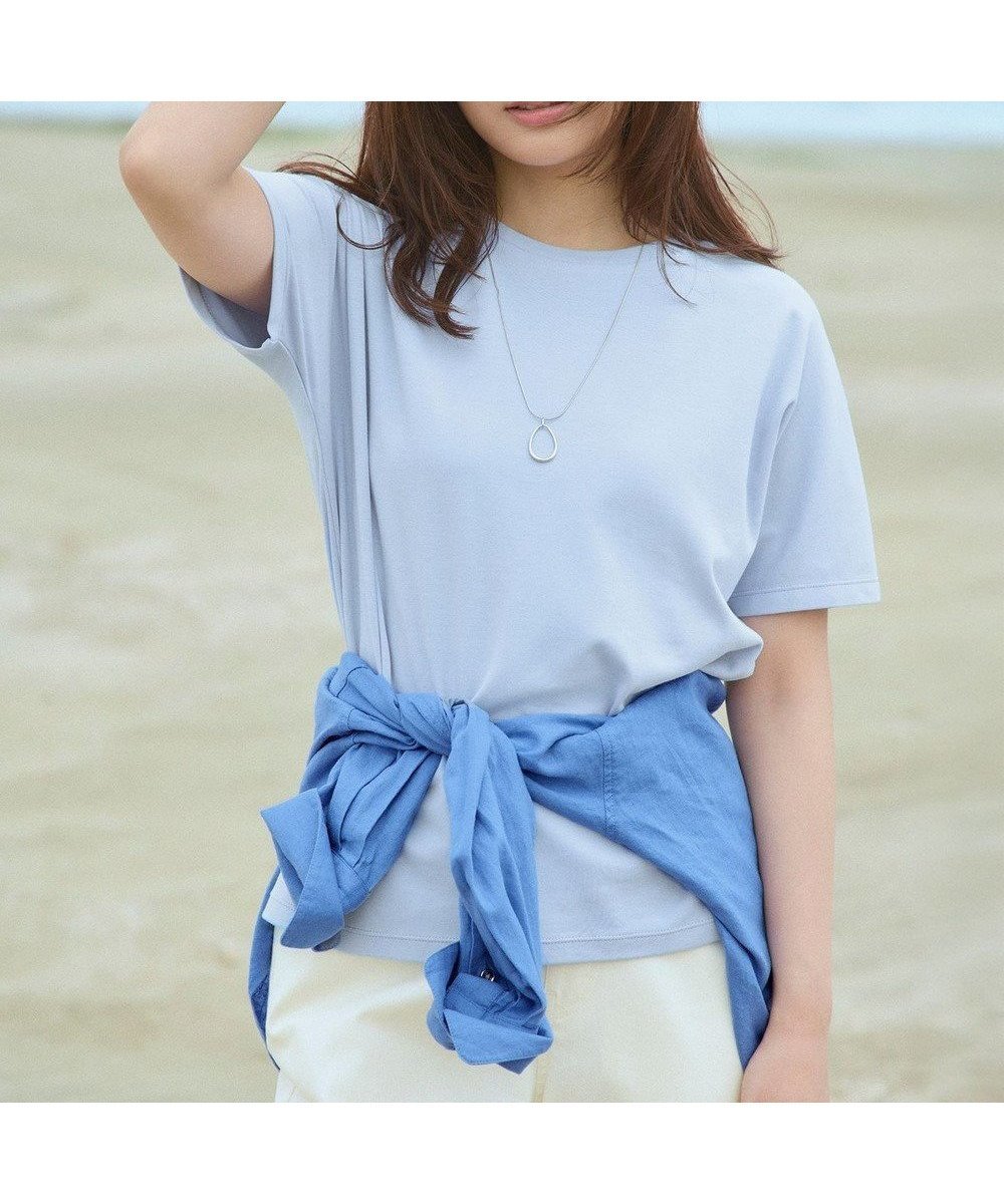 【エニー/ANY】の【新色追加/10色展開/洗濯機可/UVケア/接触冷感】プレミアムベーシック半袖Tシャツ インテリア・キッズ・メンズ・レディースファッション・服の通販 founy(ファニー) 　ファッション　Fashion　レディースファッション　Fashion for Women　トップス・カットソー　Cut & Sew Tops　シャツ・ブラウス・オフィスカジュアル　Elegant Blouses & Button-Ups　ロングTシャツ・Tシャツ　Longline T-Shirts & Tees　カットソー・ベーシックTシャツ　Cut-and-Sewn Tops / Stretch Tees & Basics　インナー　Innerwear　春　Spring　カットソー　Cut and Sewn Top　シンプル　Simple, Minimal　デニム　Denim, Jeans Material　定番　Standard, Basic Item　人気　Popular, Best Seller　プレミアム　Premium, High-End　ベーシック　Basic, Essential　半袖　Short Sleeve, Half Sleeve　S/S・春夏　SS, Spring/Summer, Warm Season　おすすめ　Recommended / Our Picks　夏　Summer　サックス|ID: prp329100004391902 ipo3291000000033451414