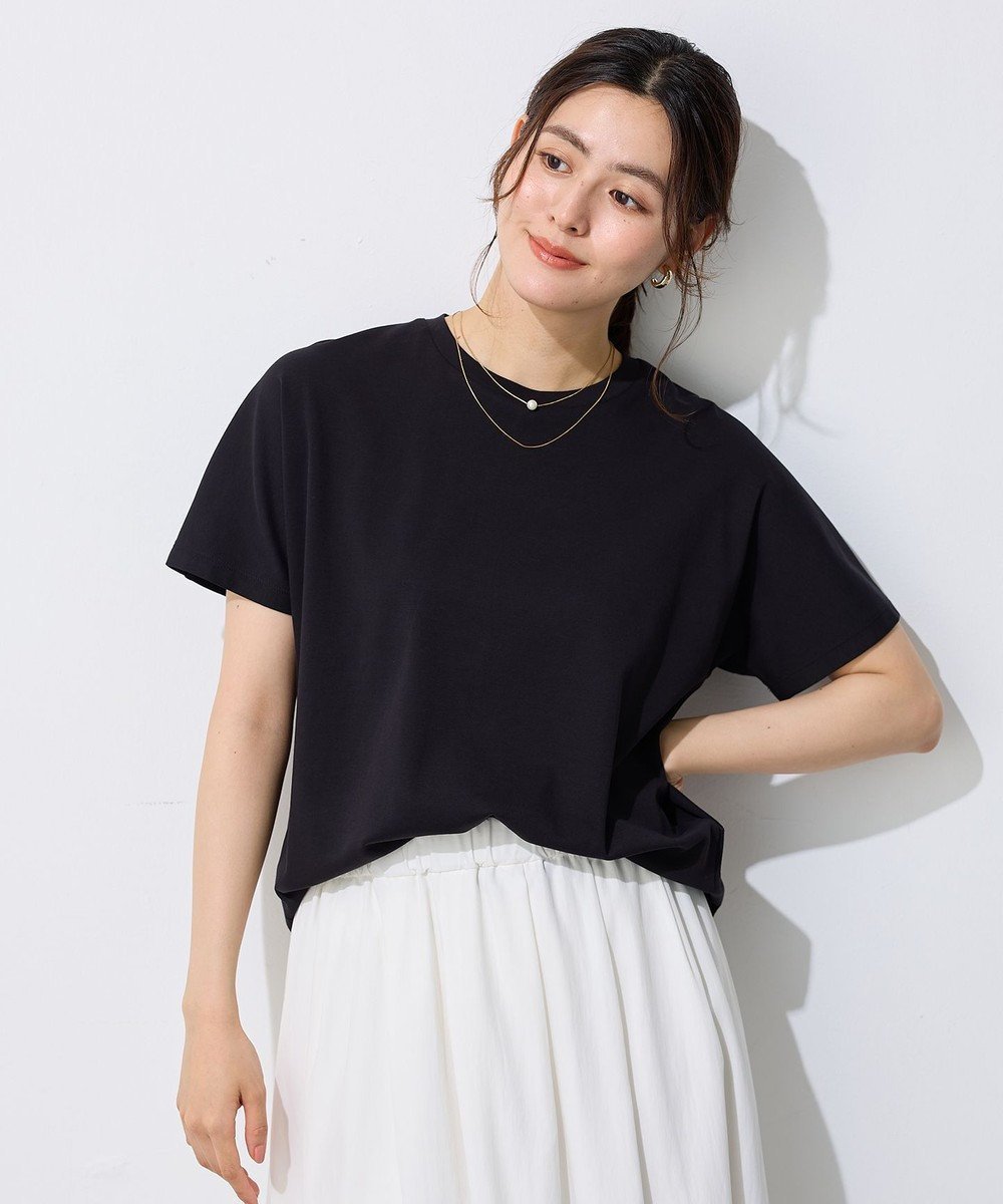 【エニー/ANY】の【新色追加/10色展開】プレミアムベーシック半袖Tシャツ インテリア・キッズ・メンズ・レディースファッション・服の通販 founy(ファニー) 　ファッション　Fashion　レディースファッション　Fashion for Women　トップス・カットソー　Cut & Sew Tops　シャツ・ブラウス・オフィスカジュアル　Elegant Blouses & Button-Ups　ロングTシャツ・Tシャツ　Longline T-Shirts & Tees　カットソー・ベーシックTシャツ　Cut-and-Sewn Tops / Stretch Tees & Basics　インナー　Innerwear　春　Spring　カットソー　Cut and Sewn Top　シンプル　Simple, Minimal　デニム　Denim, Jeans Material　定番　Standard, Basic Item　人気　Popular, Best Seller　プレミアム　Premium, High-End　ベーシック　Basic, Essential　半袖　Short Sleeve, Half Sleeve　S/S・春夏　SS, Spring/Summer, Warm Season　おすすめ　Recommended / Our Picks　夏　Summer　ブラック|ID: prp329100004391902 ipo3291000000035565678