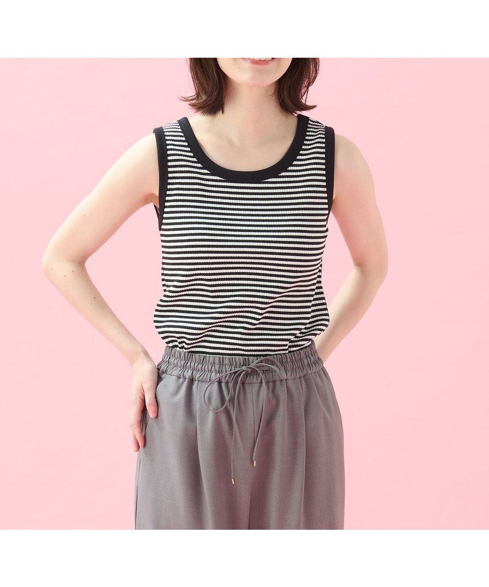 【エニー/ANY】の【新色追加/洗濯機可/UVケア/抗菌防臭】ラウンドタンクトップ 人気、トレンドファッション・服の通販 founy(ファニー) 　ファッション　Fashion　レディースファッション　Fashion for Women　トップス・カットソー　Cut & Sew Tops　インナー　Innerwear　春　Spring　抗菌　Antibacterial, Bacteria-Resistant　シンプル　Simple, Minimal　タンク　Tank Top, Sleeveless Top　テレコ　Ribbed, Rib Stitch　デニム　Denim, Jeans Material　定番　Standard, Basic Item　ボーダー　Border, Stripe　ラウンド　Round, Round Neck　S/S・春夏　SS, Spring/Summer, Warm Season　おすすめ　Recommended / Our Picks　夏　Summer　 other-1|ID: prp329100004391903 ipo3291000000033569638