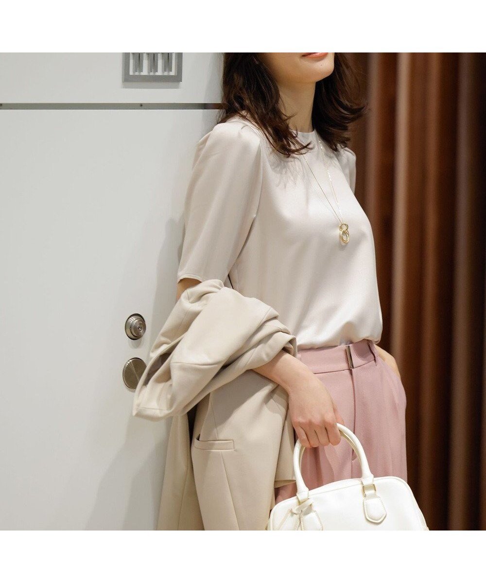 【エニィ スィス/any SiS】の【洗える】サテン プルオーバー インテリア・キッズ・メンズ・レディースファッション・服の通販 founy(ファニー) 　ファッション　Fashion　レディースファッション　Fashion for Women　トップス・カットソー　Cut & Sew Tops　シャツ・ブラウス・オフィスカジュアル　Elegant Blouses & Button-Ups　ロングTシャツ・Tシャツ　Longline T-Shirts & Tees　カジュアルプルオーバー・ニットトップス　Pullovers & Knit Tops / Casual Pullovers　カットソー・ベーシックTシャツ　Cut-and-Sewn Tops / Stretch Tees & Basics　インナー　Innerwear　ウォッシャブル　Machine Washable　春　Spring　洗える　Machine Washable　カットソー　Cut and Sewn Top　サテン　Satin, Glossy Fabric　シルク　Silk, 100% Silk　シンプル　Simple, Minimal　ジャケット　Jacket, Outerwear　スリーブ　Sleeve, Long Sleeve / Short Sleeve　デニム　Denim, Jeans Material　ドレープ　Drape, Draping Fabric　ボトム　Bottoms, Lower Wear　ループ　Loop, Loop Knit　S/S・春夏　SS, Spring/Summer, Warm Season　おすすめ　Recommended / Our Picks　夏　Summer　エレガント 上品　Elegant　新作・新入荷　New Arrivals / New In　ローズグレー|ID: prp329100004391920 ipo3291000000032642442