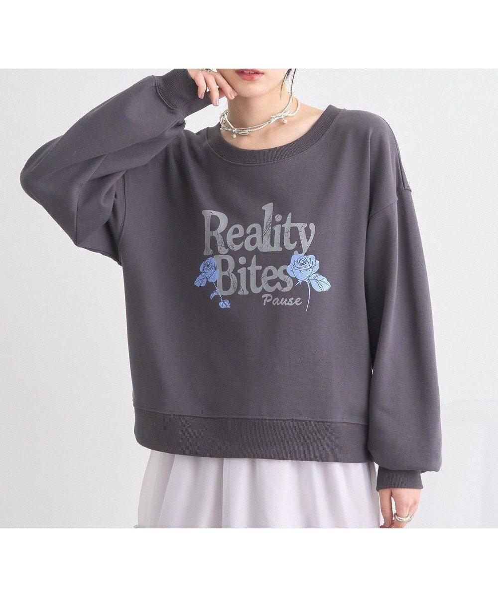 【アースミュージックアンドエコロジー/earth music&ecology】のローズ×ロゴグラフィックスウェット インテリア・キッズ・メンズ・レディースファッション・服の通販 founy(ファニー) 　ファッション　Fashion　レディースファッション　WOMEN　トップス・カットソー　Tops/Tshirt　パーカ　Sweats　スウェット　Sweat　おすすめ　Recommend　グラフィック　Graphic　スウェット　Sweat　プリント　Print　ボトム　Bottom　ポケット　Pocket　ローズ　Rose　夏　Summer　春　Spring　S/S・春夏　Ss・Spring/Summer　Charcoal Gray|ID: prp329100004391921 ipo3291000000031942551