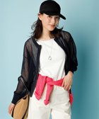 【エニィ スィス/any SiS】の【洗える】メッシュニット ブルゾン ネイビー|ID: prp329100004391939 ipo3291000000031962509