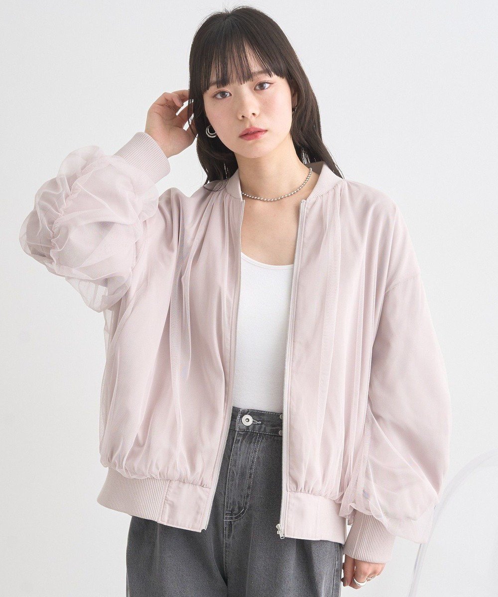 【アースミュージックアンドエコロジー/earth music&ecology】のチュールレイヤードMA-1 人気、トレンドファッション・服の通販 founy(ファニー) 　ファッション　Fashion　レディースファッション　WOMEN　アウター　Coat Outerwear　ジャケット　Jackets　ブルゾン　Blouson/Jackets　MA-1　MA-1　おすすめ　Recommend　インナー　Inner　ジャケット　Jacket　スタイリッシュ　Stylish　チュール　Tulle　トレンド　Trend　ブルゾン　Blouson　ポケット　Pocket　夏　Summer　春　Spring　S/S・春夏　Ss・Spring/Summer　 other-1|ID: prp329100004391957 ipo3291000000032039351