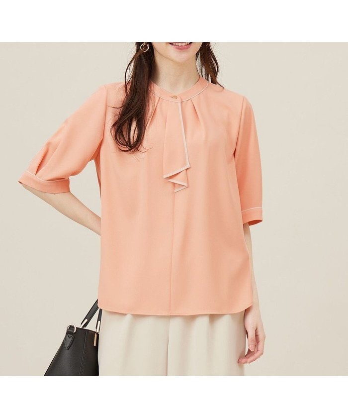 【エニィ スィス/any SiS】の【洗える】バイカラーラッフルボウ ブラウス インテリア・キッズ・メンズ・レディースファッション・服の通販 founy(ファニー) https://founy.com/ ファッション Fashion レディースファッション Fashion for Women トップス・カットソー Cut & Sew Tops シャツ・ブラウス・オフィスカジュアル Elegant Blouses & Button-Ups おすすめ Recommended / Our Picks とろみ Fluid, Flowy Fabric ウォッシャブル Machine Washable カフス Cuff Design ジャケット Jacket, Outerwear ジョーゼット Georgette, Semi-Sheer Fabric フロント Front, Front Design ボトム Bottoms, Lower Wear エレガント 上品 Elegant 夏 Summer 新作・新入荷 New Arrivals / New In 春 Spring S/S・春夏 SS, Spring/Summer, Warm Season 洗える Machine Washable 無地 Plain, Solid Color |ID: prp329100004391972 ipo3291000000034296111