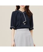 【エニィ スィス/any SiS】の【洗える】バイカラーラッフルボウ ブラウス ネイビー|ID: prp329100004391972 ipo3291000000034296114