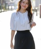 【エニィ スィス/any SiS】の【洗える】バイカラーラッフルボウ ブラウス ライトブルー|ID: prp329100004391972 ipo3291000000034296115