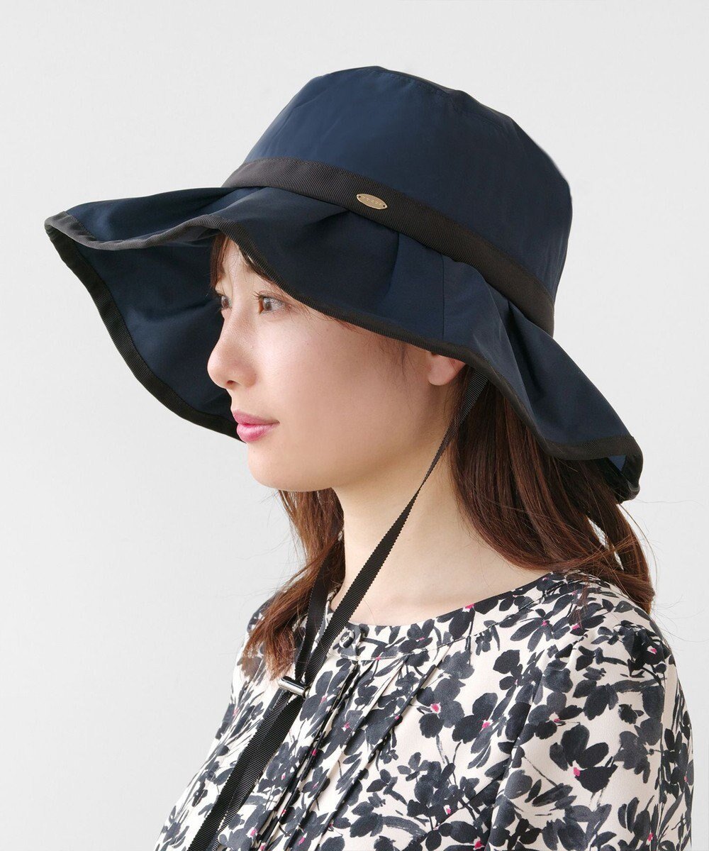 【トッカ/TOCCA】の【UV99%以上カット・吸水速乾・抗菌防臭・洗える・サイズ調整可・強撥水】FRILL RAIN HAT レインハット インテリア・キッズ・メンズ・レディースファッション・服の通販 founy(ファニー) 　ファッション　Fashion　レディースファッション　WOMEN　帽子　Hats　アウトドア　Outdoor　洗える　Washable　吸水　Water Absorption　抗菌　Antibacterial　タフタ　Taffeta　フェミニン　Feminine　フリル　Frills　帽子　Hat　メッシュ　Mesh　ラップ　Wrap　S/S・春夏　Ss・Spring/Summer　夏　Summer　エレガント 上品　Elegant　2025年　2025　2025春夏・S/S　Ss,Spring/Summer,2025　ネイビー系|ID: prp329100004391975 ipo3291000000031903159