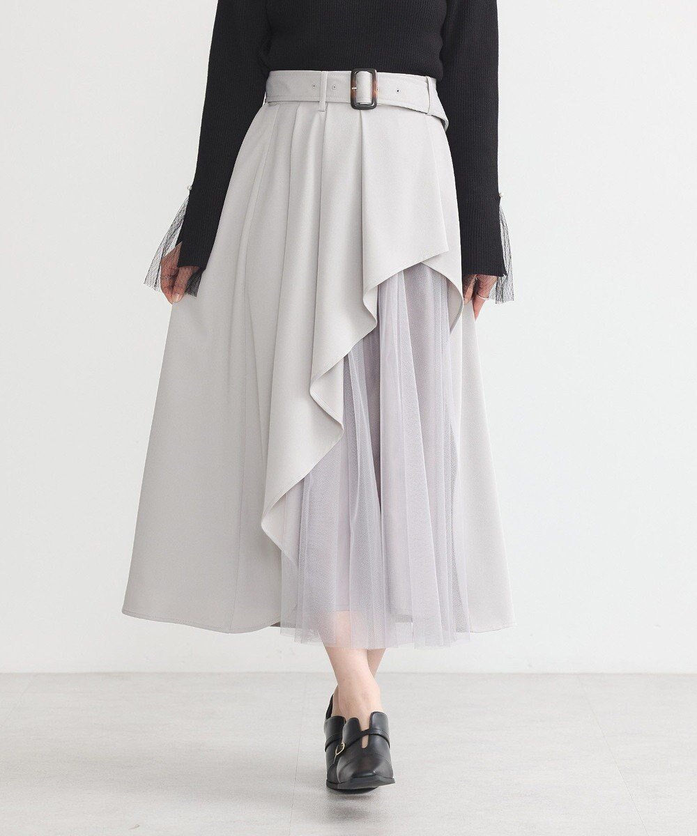 【アースミュージックアンドエコロジー/earth music&ecology】のチュールドッキングイレヘムスカート インテリア・キッズ・メンズ・レディースファッション・服の通販 founy(ファニー) ファッション Fashion レディースファッション Fashion for Women スカート Skirts エレガント 上品 Elegant シンプル Simple, Minimal フェミニン Feminine, Girly フロント Front, Front Design ヘムライン Hemline, Bottom Cut ポケット Pocket, Pocket Detail レース Lace, Lace Fabric 夏 Summer 春 Spring S/S・春夏 SS, Spring/Summer, Warm Season Gray Beige|ID: prp329100004392144 ipo3291000000033466616