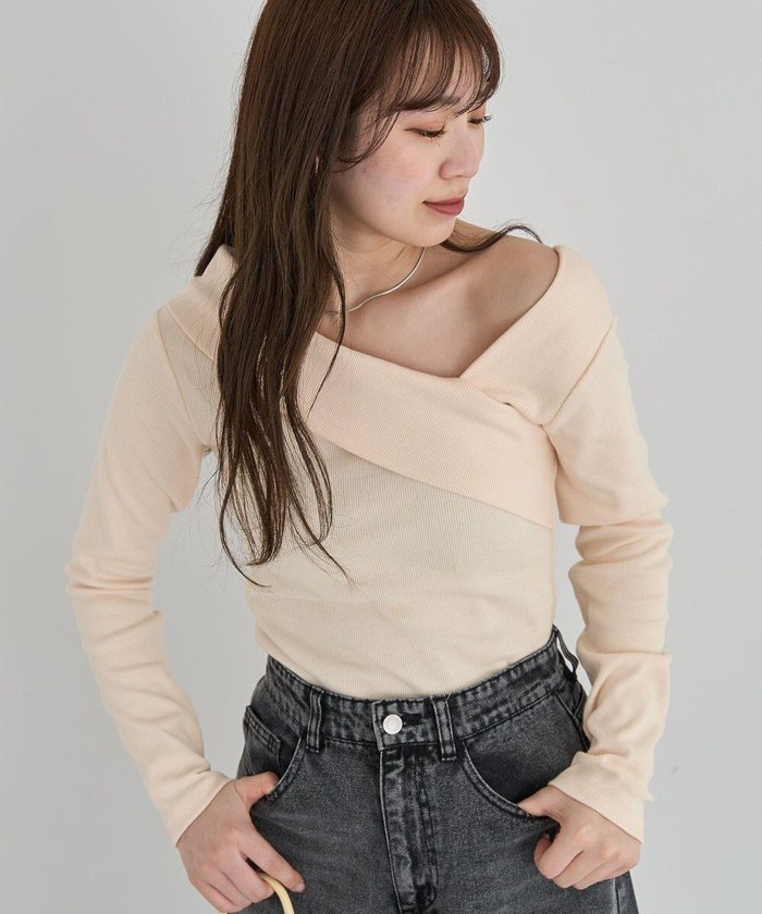 【グリーンパークス/Green Parks】の・swing by クロスネックプルオーバー インテリア・キッズ・メンズ・レディースファッション・服の通販 founy(ファニー) https://founy.com/ ファッション Fashion レディースファッション Ladies' Fashion Online トップス・カットソー Tops/Tshirt シャツ/ブラウス Shirts/Blouses ロング / Tシャツ T-Shirts プルオーバー Pullover カットソー Cut and Sewn おすすめ Recommend エレガント 上品 Elegant カットソー Cut And Sew コンパクト Compact デニム Denim フィット Fit ボトム Bottom ポケット Pocket リブニット Rib Knit 夏 Summer 定番 Standard 春 Spring S/S・春夏 Ss・Spring/Summer |ID: prp329100004392407 ipo3291000000032681028