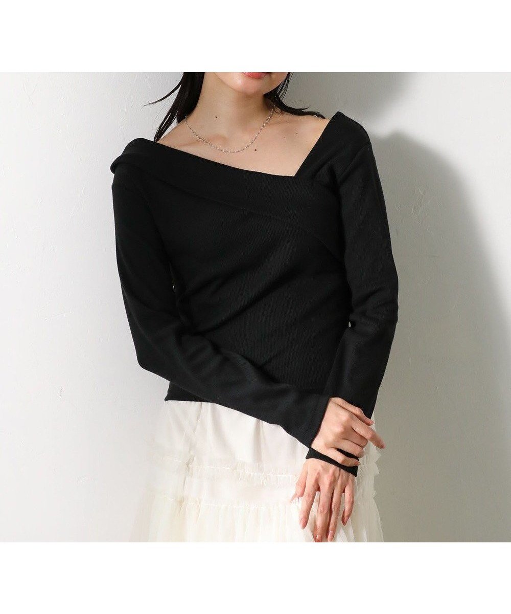 【グリーンパークス/Green Parks】の・swing by クロスネックプルオーバー インテリア・キッズ・メンズ・レディースファッション・服の通販 founy(ファニー) 　ファッション　Fashion　レディースファッション　Ladies' Fashion Online　トップス・カットソー　Tops/Tshirt　シャツ/ブラウス　Shirts/Blouses　ロング / Tシャツ　T-Shirts　プルオーバー　Pullover　カットソー　Cut and Sewn　おすすめ　Recommend　エレガント 上品　Elegant　カットソー　Cut And Sew　コンパクト　Compact　デニム　Denim　フィット　Fit　ボトム　Bottom　ポケット　Pocket　リブニット　Rib Knit　夏　Summer　定番　Standard　春　Spring　S/S・春夏　Ss・Spring/Summer　Black|ID: prp329100004392407 ipo3291000000032681032