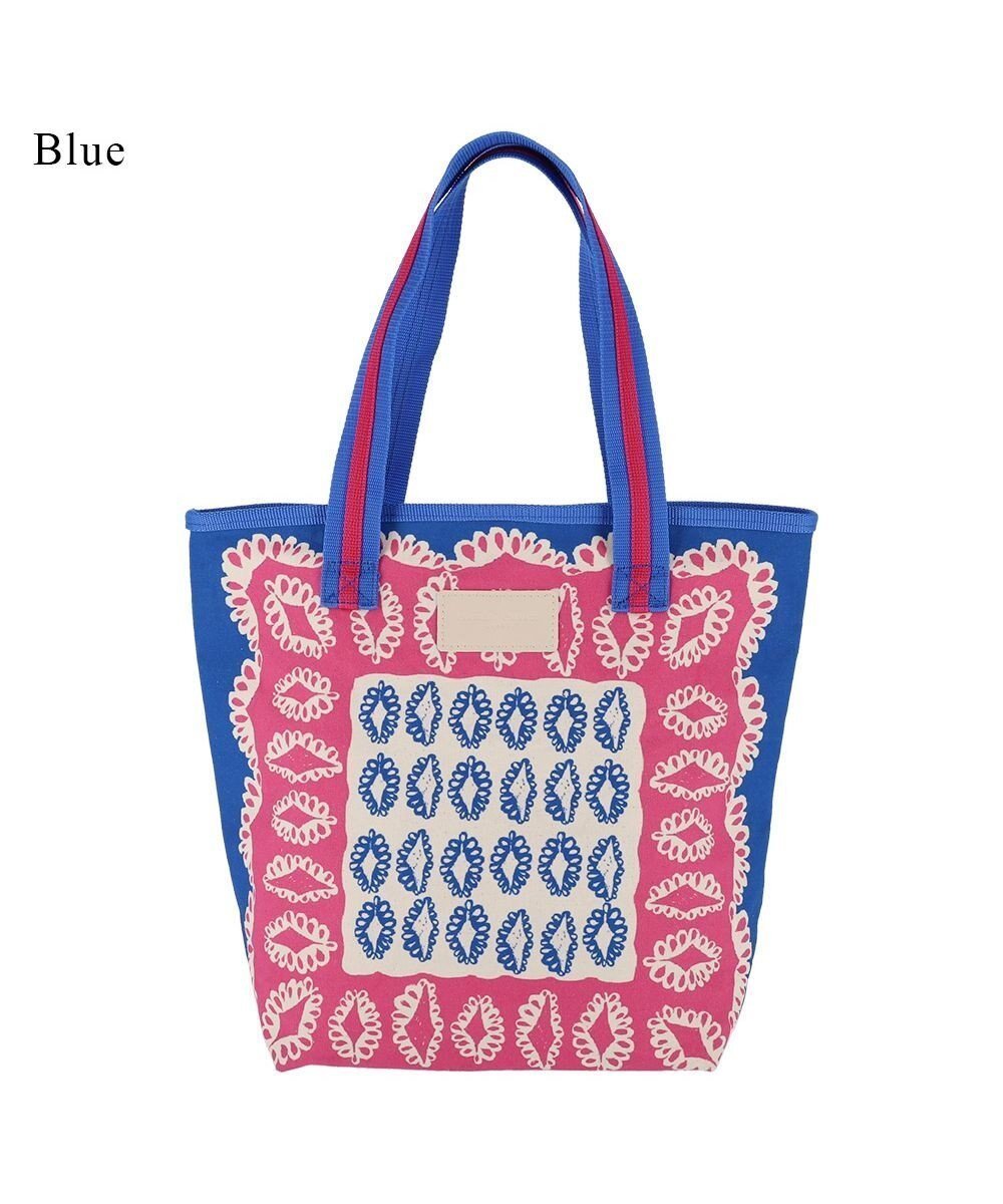 【ツモリチサト キャリー/tsumori chisato CARRY】のダイヤモンドフラワー トートバッグ リバーシブル 花柄 インテリア・キッズ・メンズ・レディースファッション・服の通販 founy(ファニー) 　ファッション　Fashion　レディースファッション　WOMEN　バッグ　Bag　コンビ　Combination　ダイヤモンド　Diamond　バンダナ　Bandana　パターン　Pattern　フラワー　Flower　フリル　Frills　ポケット　Pocket　リバーシブル　Reversible　人気　Popularity　ブルー|ID: prp329100004393732 ipo3291000000031780289