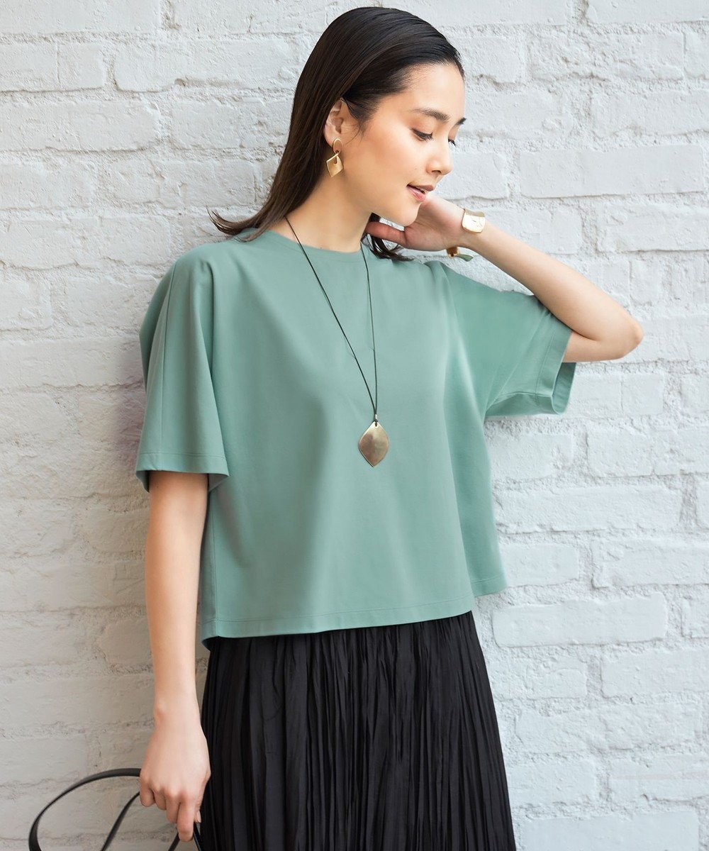 【自由区/JIYU-KU】の【接触冷感・UVカット・吸水速乾・抗菌防臭・洗える】ハイカウントクロップド丈 Tシャツ 人気、トレンドファッション・服の通販 founy(ファニー) ファッション Fashion レディースファッション Fashion for Women トップス・カットソー Cut & Sew Tops シャツ・ブラウス・オフィスカジュアル Elegant Blouses & Button-Ups ロングTシャツ・Tシャツ Longline T-Shirts & Tees カットソー・ベーシックTシャツ Cut-and-Sewn Tops / Stretch Tees & Basics おすすめ Recommended / Our Picks カットソー Cut and Sewn Top クロップド Cropped, Short Length コンパクト Compact, Small Size シンプル Simple, Minimal ストレッチ Stretch, Stretchy Fabric ベーシック Basic, Essential ワイド Wide, Wide Fit 吸水 Absorbent, Quick-Dry 夏 Summer 抗菌 Antibacterial, Bacteria-Resistant 春 Spring S/S・春夏 SS, Spring/Summer, Warm Season 洗える Machine Washable 軽量 Lightweight, Ultra Light other-1|ID: prp329100004393748 ipo3291000000033711168