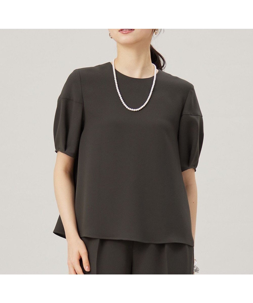 【自由区/JIYU-KU】の【SHIHOさんコラボ・洗える】バックサテンジョーゼット ブラウス 人気、トレンドファッション・服の通販 founy(ファニー) 　ファッション　Fashion　レディースファッション　Fashion for Women　トップス・カットソー　Cut & Sew Tops　シャツ・ブラウス・オフィスカジュアル　Elegant Blouses & Button-Ups　春　Spring　洗える　Machine Washable　コラボ　Collaboration, Collab　サテン　Satin, Glossy Fabric　スリーブ　Sleeve, Long Sleeve / Short Sleeve　セットアップ　Set-Up, Coordinated Outfit　ボックス　Boxy, Box Shape　ボトム　Bottoms, Lower Wear　ワイド　Wide, Wide Fit　S/S・春夏　SS, Spring/Summer, Warm Season　夏　Summer　エレガント 上品　Elegant　 other-1|ID: prp329100004393751 ipo3291000000033833280