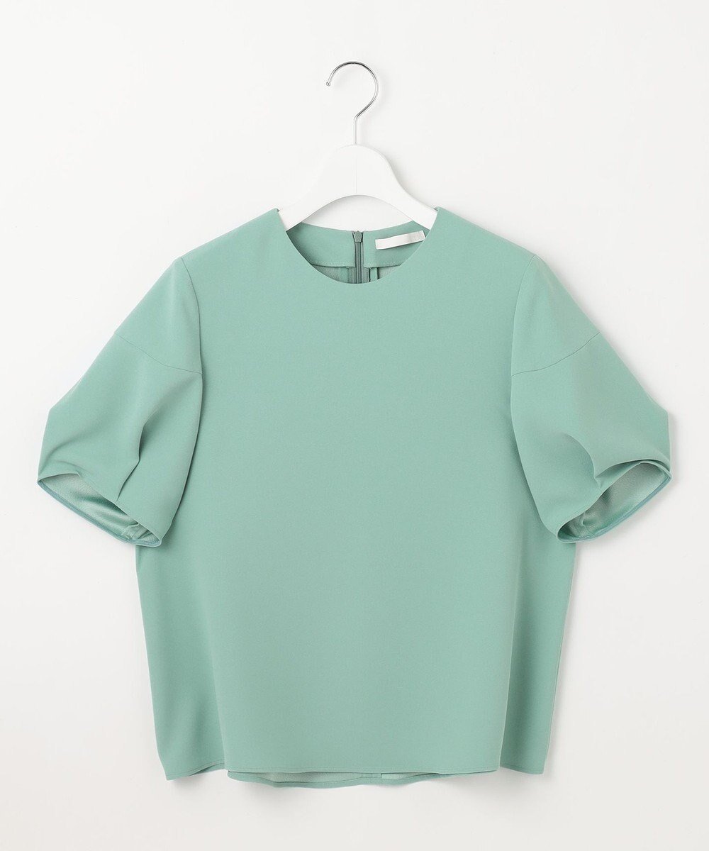 【自由区/JIYU-KU】の【SHIHOさんコラボ・洗える】バックサテンジョーゼット ブラウス インテリア・キッズ・メンズ・レディースファッション・服の通販 founy(ファニー) 　ファッション　Fashion　レディースファッション　Fashion for Women　トップス・カットソー　Cut & Sew Tops　シャツ・ブラウス・オフィスカジュアル　Elegant Blouses & Button-Ups　春　Spring　洗える　Machine Washable　コラボ　Collaboration, Collab　サテン　Satin, Glossy Fabric　スリーブ　Sleeve, Long Sleeve / Short Sleeve　セットアップ　Set-Up, Coordinated Outfit　ボックス　Boxy, Box Shape　ボトム　Bottoms, Lower Wear　ワイド　Wide, Wide Fit　S/S・春夏　SS, Spring/Summer, Warm Season　夏　Summer　エレガント 上品　Elegant　フロスティグリーン|ID: prp329100004393751 ipo3291000000033833284