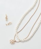 【フィービィー/phoebe】の【セレモニーセット】2setグロリアスパールネックレス×2wayパーティクルフラワーピアス イヤリングSET ホワイト|ID: prp329100004393798 ipo3291000000031556784