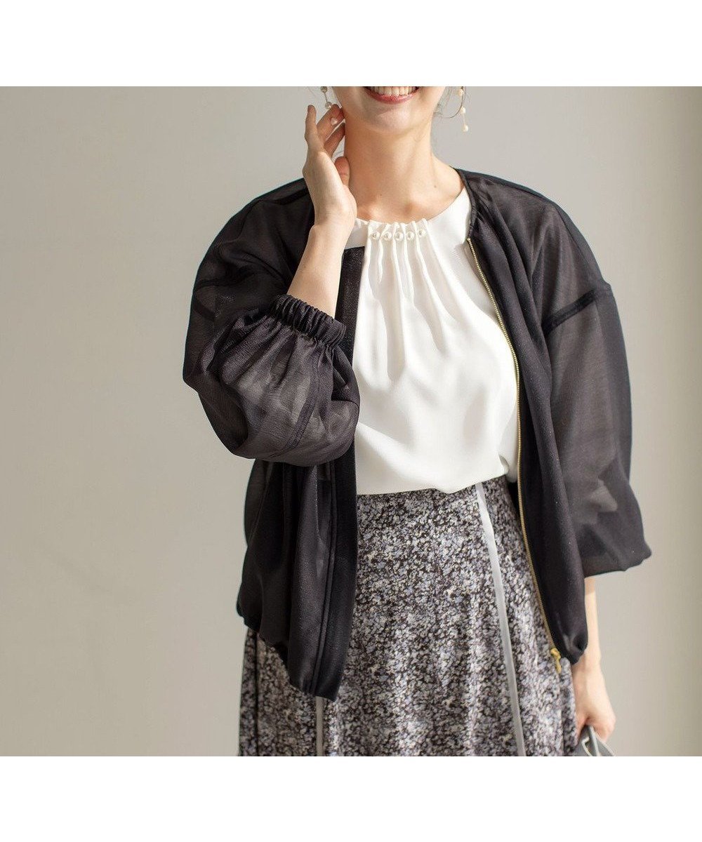 【エニィ スィス/any SiS】の【洗える】ドルマンシアー ブルゾン インテリア・キッズ・メンズ・レディースファッション・服の通販 founy(ファニー) 　ファッション　Fashion　レディースファッション　WOMEN　アウター　Coat Outerwear　ジャケット　Jackets　ブルゾン　Blouson/Jackets　ウォッシャブル　Washable　春　Spring　洗える　Washable　カーディガン　Cardigan　ギャザー　Gather　切替　Switching　シアー　Sheer　ジャケット　Jacket　タフタ　Taffeta　デニム　Denim　トレンド　Trend　フォルム　Form　ブルゾン　Blouson　ポケット　Pocket　ワーク　Work　S/S・春夏　Ss・Spring/Summer　おすすめ　Recommend　夏　Summer　NEW・新作・新着・新入荷　New Arrivals　ブラック|ID: prp329100004393813 ipo3291000000031964740