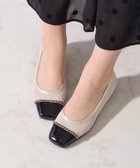 【ブリジット バーキン/Bridget Birkin】の【Bridget Birkin Walk】チェーンアクセントスクエアパンプス 人気、トレンドファッション・服の通販 founy(ファニー) ファッション Fashion レディースファッション Fashion for Women チェーン Chain, Chain Strap チュール Tulip, Tulip Motif 切替 Switching, Contrast Panel thumbnail ベージュコンビ|ID: prp329100004393923 ipo3291000000032733535