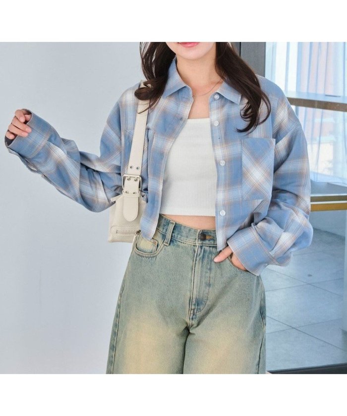 【ウィゴー/WEGO】のチェックショートシャツ インテリア・キッズ・メンズ・レディースファッション・服の通販 founy(ファニー) https://founy.com/ ファッション Fashion レディースファッション Fashion for Women トップス・カットソー Cut & Sew Tops シャツ・ブラウス・オフィスカジュアル Elegant Blouses & Button-Ups おすすめ Recommended / Our Picks カーゴパンツ Cargo Pants, Utility Pants クロップド Cropped, Short Length ショート Short, Short Length スマホ Smartphone, Mobile Device チェック Check, Plaid, Tartan デニム Denim, Jeans Material トレンド Trend, Trending Now ハーフ Half, Half-Length ミニスカート Mini Skirt, Short Skirt 夏 Summer 春 Spring S/S・春夏 SS, Spring/Summer, Warm Season 羽織 Haori, Light Jacket |ID: prp329100004395067 ipo3291000000033430985