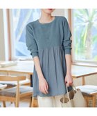【ティアクラッセ/Tiaclasse】の【洗える】ヴィンテージサテンドッキングニットチュニック ブルー|ID: prp329100004395075 ipo3291000000030731300