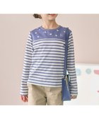 【組曲 / KIDS/KUMIKYOKU】の【110-140㎝】フラワー刺繍ボーダー Tシャツ ダスクブルー系|ID: prp329100004397993 ipo3291000000031941308