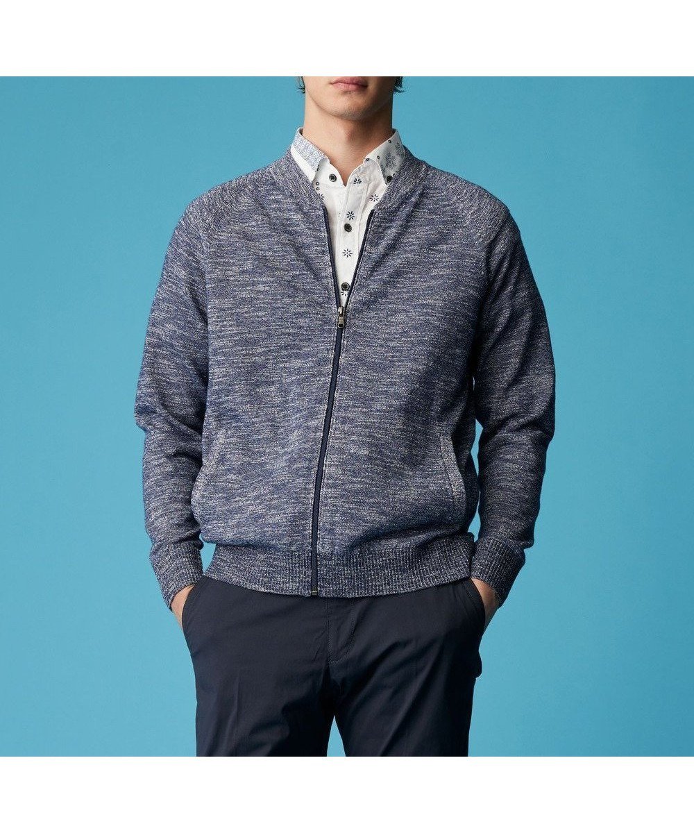 【ジョセフ アブード/JOSEPH ABBOUD / MEN】の【イタリア糸使用/清涼感/軽い/洗える/サスティナブル】スラブギマ ニット ジップ ブルゾン インテリア・キッズ・メンズ・レディースファッション・服の通販 founy(ファニー) 　ファッション　Fashion　メンズファッション　Men's Style Online　トップス・カットソー　Tops/Tshirt/Men　ニット　Knit Tops　カーディガン　Cardigans　アンサンブル　Ensemble　イタリア　Italy　春　Spring　洗える　Washable　カーディガン　Cardigan　コーティング　Coating　ジップ　Zip　ブルゾン　Blouson　ベスト　Vest　S/S・春夏　Ss・Spring/Summer　夏　Summer　ブルー系|ID: prp329100004398008 ipo3291000000032536846