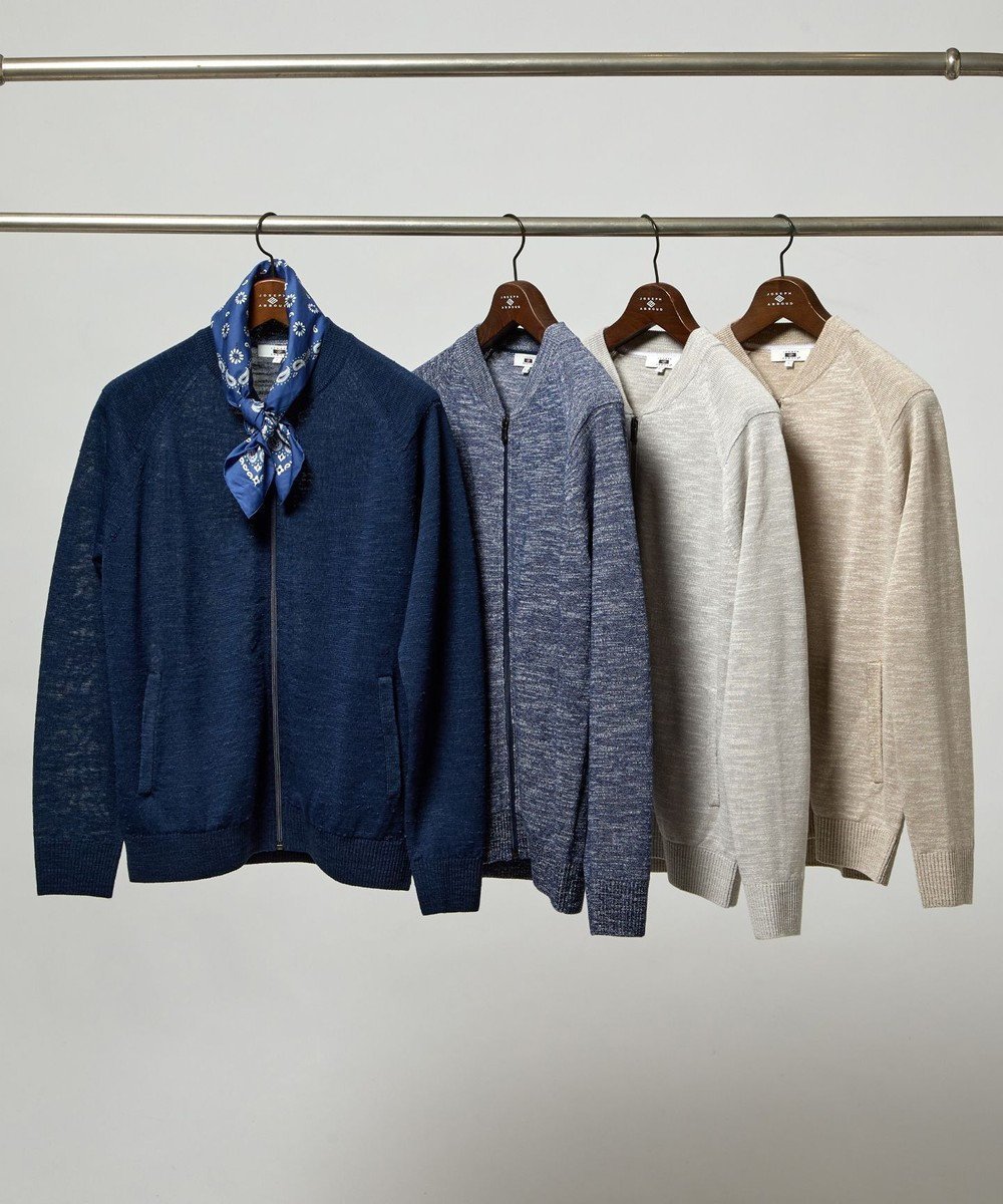 【ジョセフ アブード/JOSEPH ABBOUD / MEN】の【イタリア糸使用/清涼感/軽い/洗える/サスティナブル】スラブギマ ニット ジップ ブルゾン インテリア・キッズ・メンズ・レディースファッション・服の通販 founy(ファニー) 　ファッション　Fashion　メンズファッション　Men's Style Online　トップス・カットソー　Tops/Tshirt/Men　ニット　Knit Tops　カーディガン　Cardigans　アンサンブル　Ensemble　イタリア　Italy　春　Spring　洗える　Washable　カーディガン　Cardigan　コーティング　Coating　ジップ　Zip　ブルゾン　Blouson　ベスト　Vest　S/S・春夏　Ss・Spring/Summer　夏　Summer　ネイビー系|ID: prp329100004398008 ipo3291000000032536847