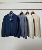 【ジョセフ アブード/JOSEPH ABBOUD / MEN】の【イタリア糸使用/清涼感/軽い/洗える/サスティナブル】スラブギマ ニット ジップ ブルゾン ネイビー系|ID: prp329100004398008 ipo3291000000033395594