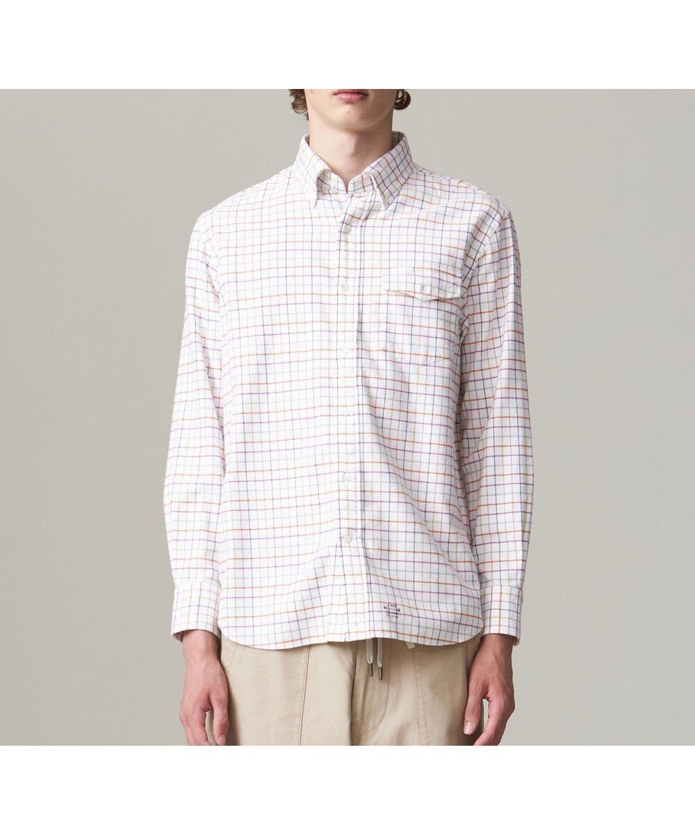 【ジェイ プレス/J.PRESS / MEN】のストレッチ コットンネルシャツ インテリア・キッズ・メンズ・レディースファッション・服の通販 founy(ファニー) 　ファッション　Fashion　メンズファッション　Fashion for Men　トップス・カットソー　Cut & Sew Tops　メンズシャツ　Shirts　インナー　Innerwear　ストレッチ　Stretch, Stretchy Fabric　ダウン　Down, Puffer　チェック　Check, Plaid, Tartan　ドレス　Dress, One-Piece　バランス　Balance, Style Balance　パッチ　Patch, Appliqué　フィット　Fit, Slim Fit　フラップ　Flap, Flap Pocket　ブルゾン　Blouson, Bomber Jacket　ベーシック　Basic, Essential　ポケット　Pocket, Pocket Detail　メンズ　Men's, Menswear　A/W・秋冬　Autumn/Winter　おすすめ　Recommended / Our Picks　エレガント 上品　Elegant　ホワイト系3|ID: prp329100004398033 ipo3291000000032977820