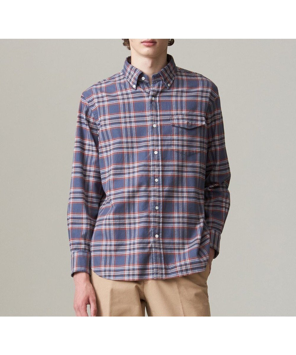 【ジェイ プレス/J.PRESS / MEN】のストレッチ コットンネルシャツ インテリア・キッズ・メンズ・レディースファッション・服の通販 founy(ファニー) 　ファッション　Fashion　メンズファッション　Fashion for Men　トップス・カットソー　Cut & Sew Tops　メンズシャツ　Shirts　インナー　Innerwear　ストレッチ　Stretch, Stretchy Fabric　ダウン　Down, Puffer　チェック　Check, Plaid, Tartan　ドレス　Dress, One-Piece　バランス　Balance, Style Balance　パッチ　Patch, Appliqué　フィット　Fit, Slim Fit　フラップ　Flap, Flap Pocket　ブルゾン　Blouson, Bomber Jacket　ベーシック　Basic, Essential　ポケット　Pocket, Pocket Detail　メンズ　Men's, Menswear　A/W・秋冬　Autumn/Winter　おすすめ　Recommended / Our Picks　エレガント 上品　Elegant　グレー系3|ID: prp329100004398033 ipo3291000000032977822