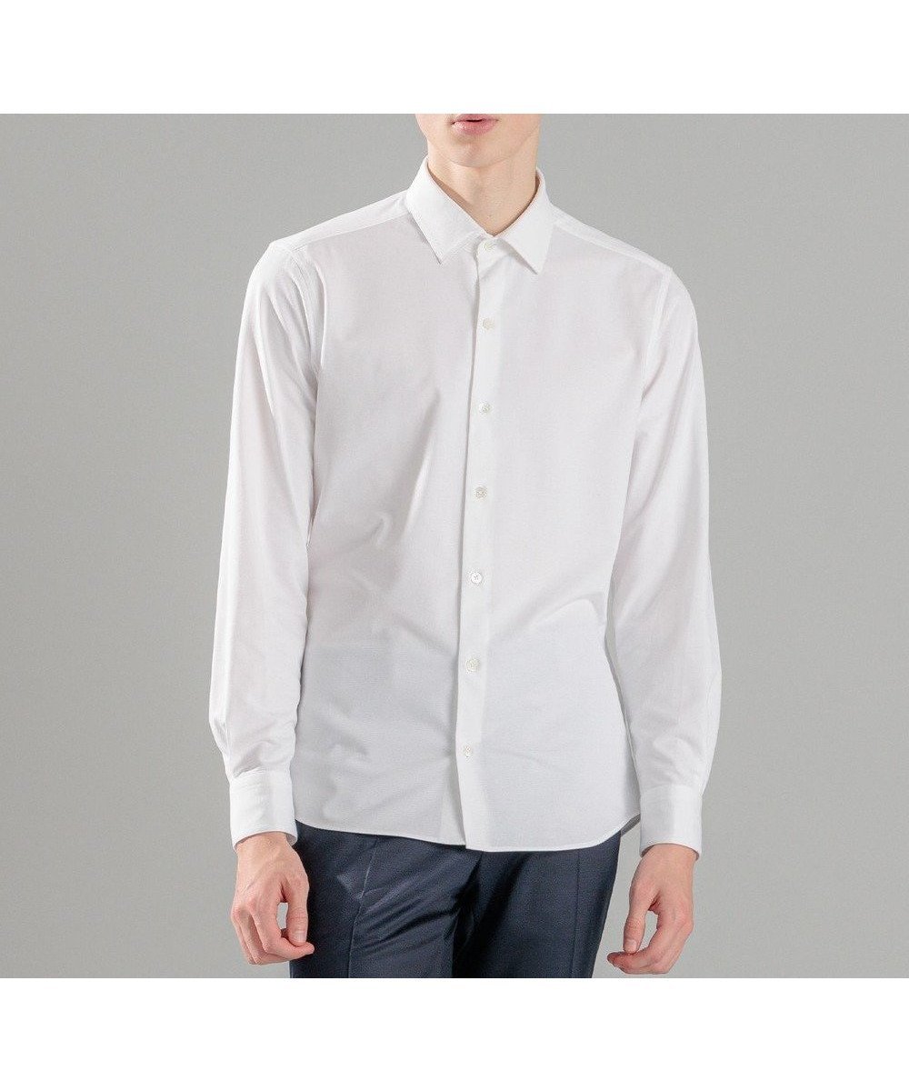【ジョゼフ オム/JOSEPH HOMME / MEN】のハイゲージコットンジャージー レギュラーカラーシャツ インテリア・キッズ・メンズ・レディースファッション・服の通販 founy(ファニー) 　ファッション　Fashion　メンズファッション　MEN　トップス・カットソー　Tops/Tshirt/Men　シャツ　Shirts　シェイプ　Shape　シンプル　Simple　ジャケット　Jacket　ジャージー　Jersey　ポケット　Pocket　夏　Summer　春　Spring　S/S・春夏　Ss・Spring/Summer　長袖　Long Sleeve　ホワイト系|ID: prp329100004398110 ipo3291000000031974974