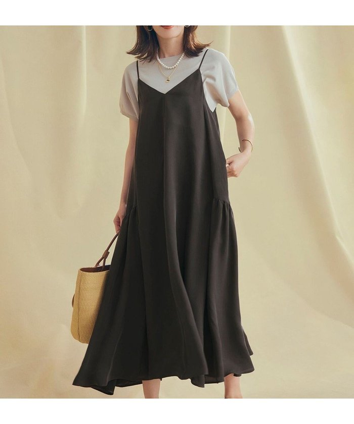 【23区/NIJYUSANKU】の【杏さん着用/接触冷感性】フィブリルツイル キャミソールフレアワンピース インテリア・キッズ・メンズ・レディースファッション・服の通販 founy(ファニー) https://founy.com/ ファッション Fashion レディースファッション WOMEN ワンピース Dress インナー Inner エレガント 上品 Elegant 春 Spring カッティング Cutting カットソー Cut And Sew キャミソール Camisole キュプラ Cupra ギャザー Gather ジャケット Jacket スリーブ Sleeve ドレープ Drape ハーフ Half ピーチ Peach フレア Flare 半袖 Short Sleeve S/S・春夏 Ss・Spring/Summer おすすめ Recommend 夏 Summer 2025年 2025 2025春夏・S/S Ss,Spring/Summer,2025 |ID: prp329100004398155 ipo3291000000031814259