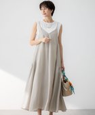 【23区/NIJYUSANKU】の【杏さん着用/接触冷感性】フィブリルツイル キャミソールフレアワンピース ベージュ系|ID:prp329100004398155