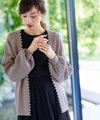 【ティアクラッセ/Tiaclasse】の【洗える】パール付きパフスリーブカーディガン グレージュ|ID: prp329100004398189 ipo3291000000032733953