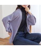 【ティアクラッセ/Tiaclasse】の【洗える】パール付きパフスリーブカーディガン ラベンダー|ID: prp329100004398189 ipo3291000000032733955