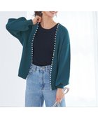 【ティアクラッセ/Tiaclasse】の【洗える】パール付きパフスリーブカーディガン ターコイズ|ID: prp329100004398189 ipo3291000000032733956