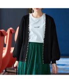 【ティアクラッセ/Tiaclasse】の【洗える】パール付きパフスリーブカーディガン ブラック|ID: prp329100004398189 ipo3291000000032733957