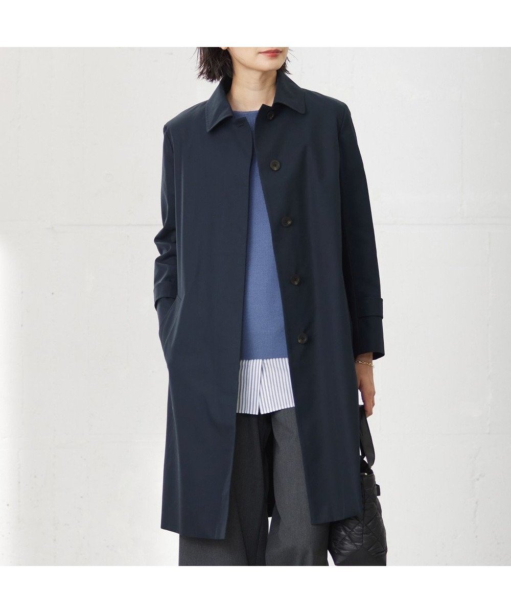【ジェイ プレス/J.PRESS】の60/2コンパクトギャバ ステンカラーコート インテリア・キッズ・メンズ・レディースファッション・服の通販 founy(ファニー) 　ファッション　Fashion　レディースファッション　WOMEN　アウター　Coat Outerwear　コート　Coats　ジャケット　Jackets　インド　India　エレガント 上品　Elegant　秋　Autumn/Fall　シンプル　Simple　ジャケット　Jacket　チェック　Check　ドレープ　Drape　定番　Standard　ライナー　Liner　ロング　Long　A/W・秋冬　Aw・Autumn/Winter・Fw・Fall-Winter　ネイビー系|ID: prp329100004398196 ipo3291000000031929826