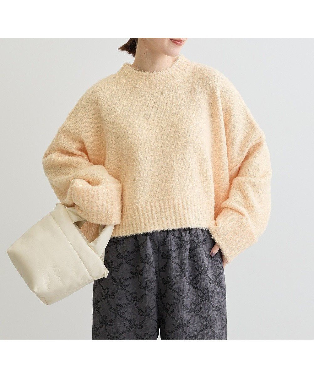 【グリーンパークス/Green Parks】の・Petit Fleur ブークレワイドニット インテリア・キッズ・メンズ・レディースファッション・服の通販 founy(ファニー) 　ファッション　Fashion　レディースファッション　Fashion for Women　トップス・カットソー　Cut & Sew Tops　ニット　Knit Tops & Sweaters　おすすめ　Recommended / Our Picks　ショルダー　Shoulder, Shoulder Strap　セーター　Sweater, Knitwear　ドロップ　Drop Shoulder, Dropped Style　バランス　Balance, Style Balance　ポケット　Pocket, Pocket Detail　ワイド　Wide, Wide Fit　A/W・秋冬　Autumn/Winter　Yellow|ID: prp329100004398205 ipo3291000000032575702